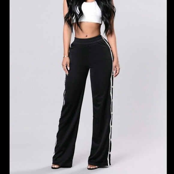 Fashion Nova Wide Leg Button Up Pant - Picture 2 of 5